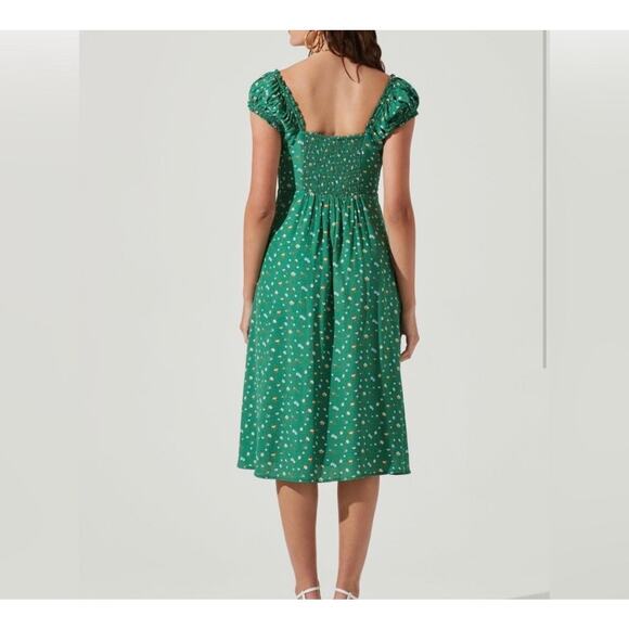 ASTR The Label Green Floral Midi Dress - Medium - Picture 2 of 8